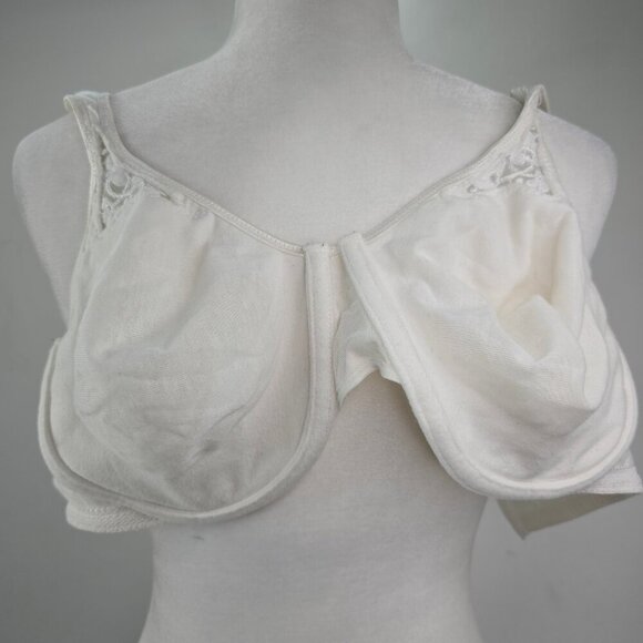 VTG Playtex Secrets Bra White Floral Cotton Underwire Full Coverage Bra 4415 - Picture 7 of 8